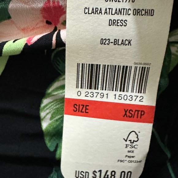 238 Tommy Bahama | NWT $148 Black Green Tropical Floral Halter Dress (Size XS) - Picture 8 of 16